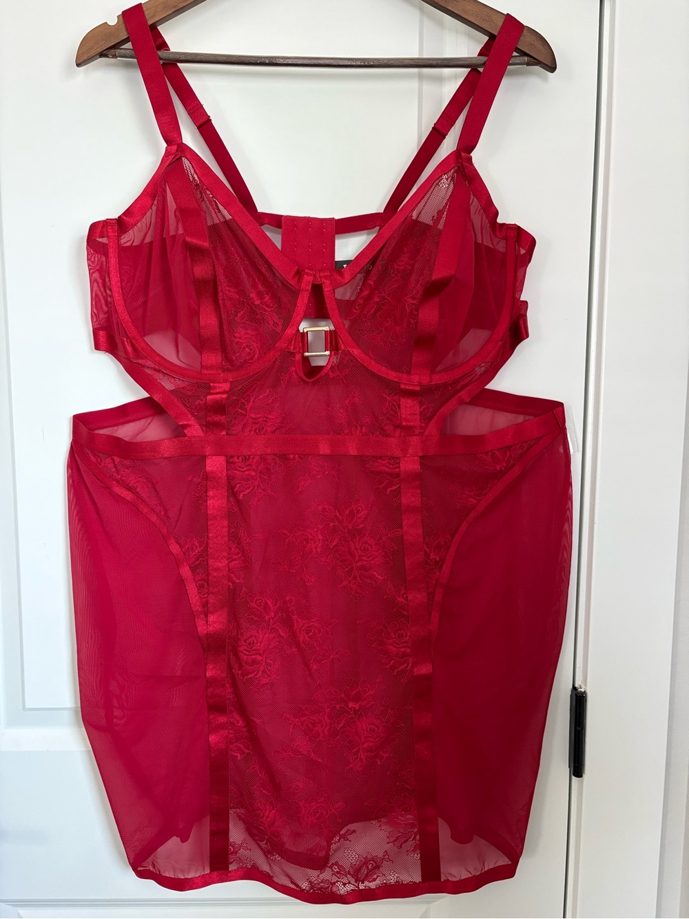 Torrid Red Lace Underwire Chemise Dress Lingerie 3X